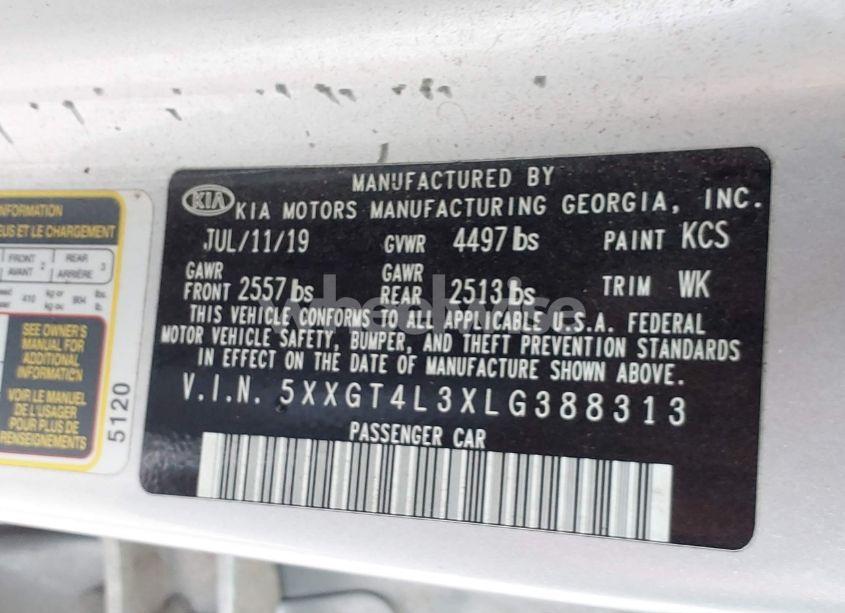 Photo 9 of 2020 Kia Optima LX (VIN 5XXGT4L3XLG388313)