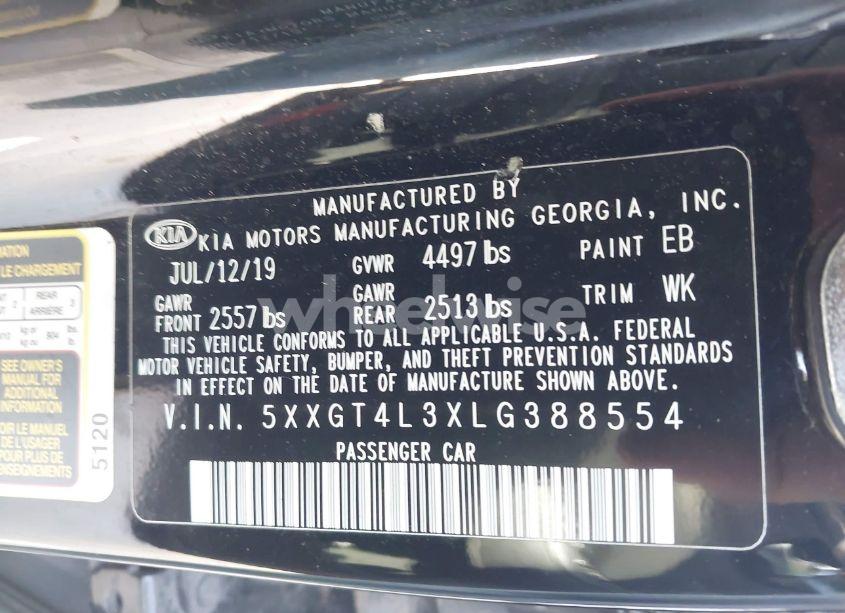 Photo 9 of 2020 Kia Optima LX (VIN 5XXGT4L3XLG388554)
