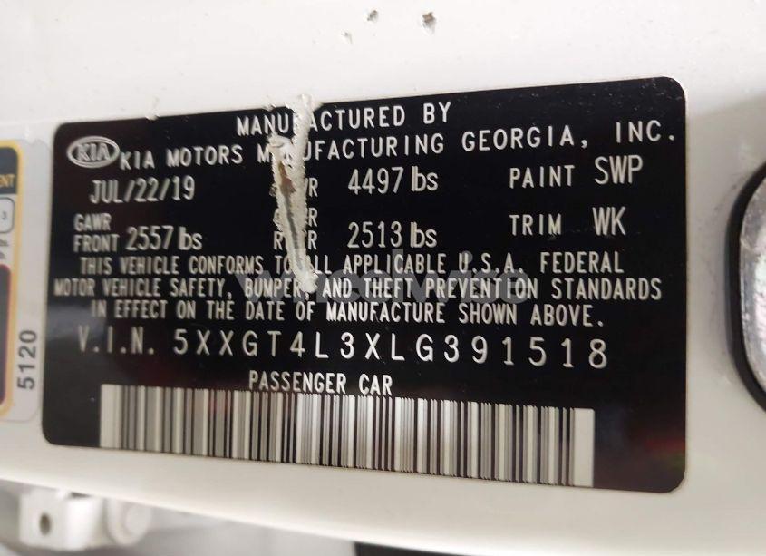 Photo 9 of 2020 Kia Optima LX (VIN 5XXGT4L3XLG391518)