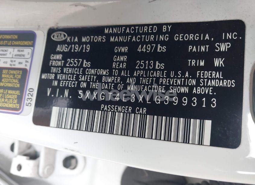 Photo 9 of 2020 Kia Optima S (VIN 5XXGT4L3XLG399313)