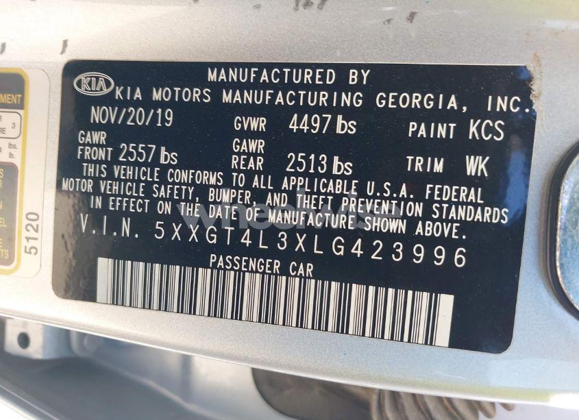 Photo 9 of 2020 Kia Optima LX (VIN 5XXGT4L3XLG423996)