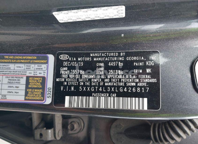 Photo 9 of 2020 Kia Optima SE (VIN 5XXGT4L3XLG426817)