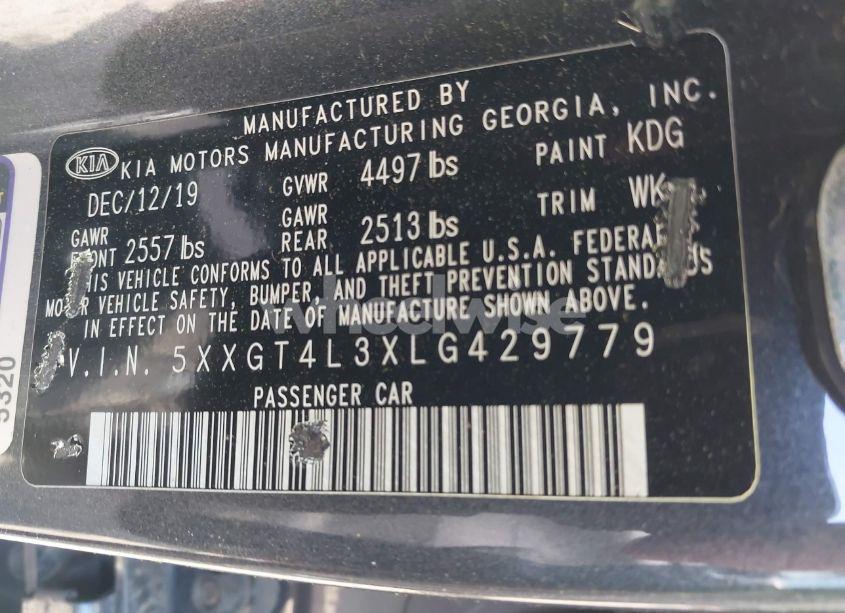 Photo 9 of 2020 Kia Optima SE (VIN 5XXGT4L3XLG429779)