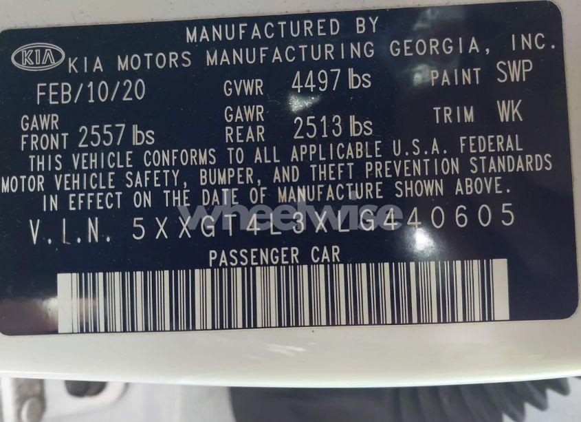 Photo 9 of 2020 Kia Optima SE (VIN 5XXGT4L3XLG440605)