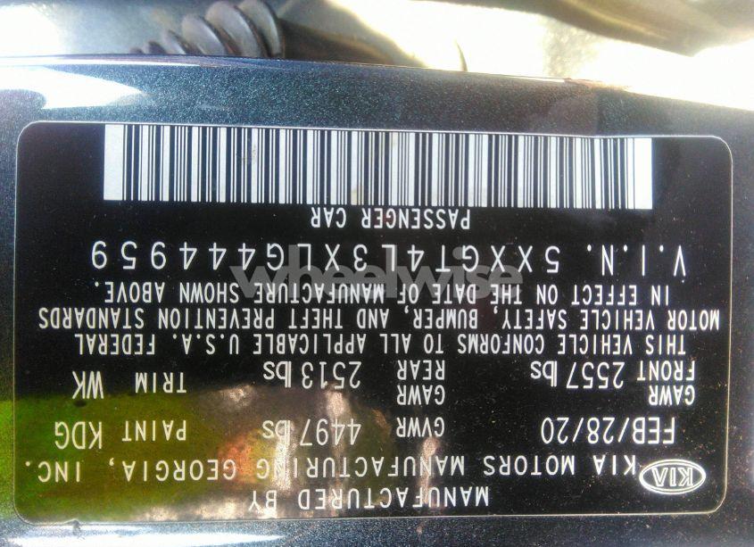 Photo 9 of 2020 Kia Optima LX (VIN 5XXGT4L3XLG444959)