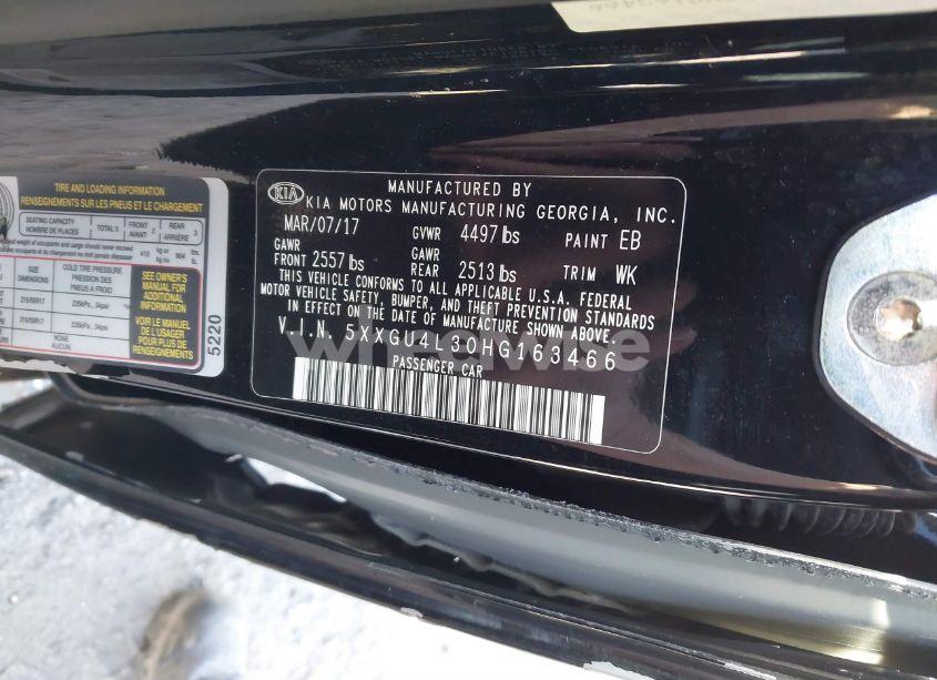 Photo 9 of 2017 Kia Optima EX (VIN 5XXGU4L30HG163466)