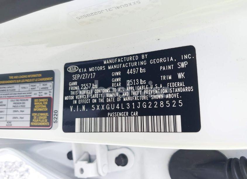 Photo 9 of 2018 Kia Optima EX (VIN 5XXGU4L31JG228525)