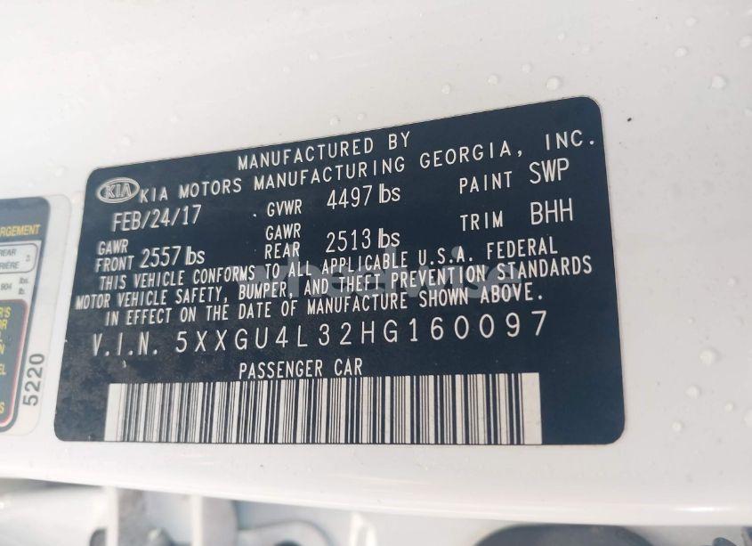 Photo 9 of 2017 Kia Optima EX (VIN 5XXGU4L32HG160097)