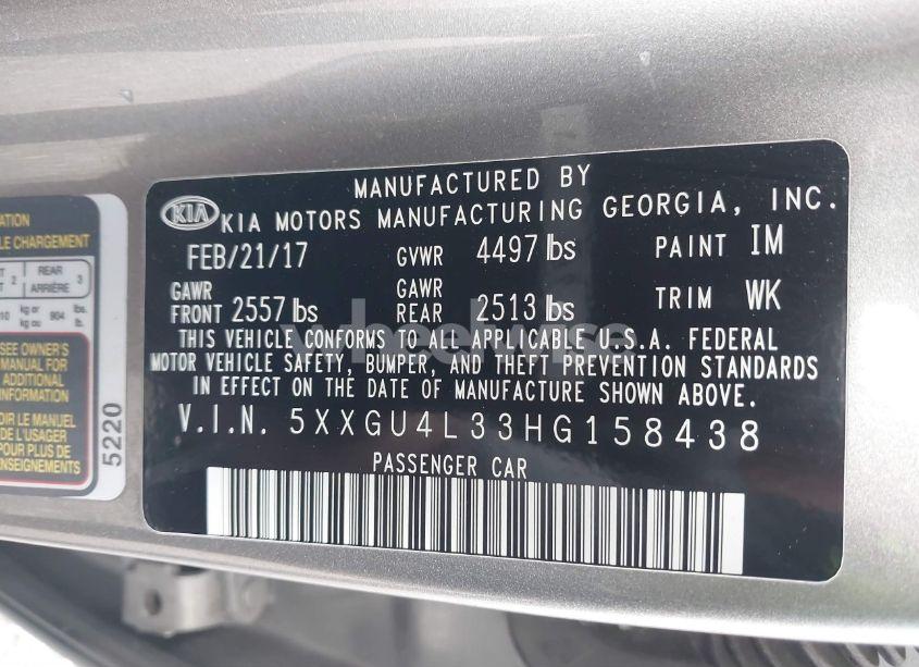 Photo 9 of 2017 Kia Optima EX (VIN 5XXGU4L33HG158438)