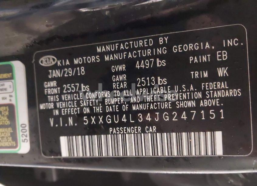 Photo 9 of 2018 Kia Optima EX (VIN 5XXGU4L34JG247151)