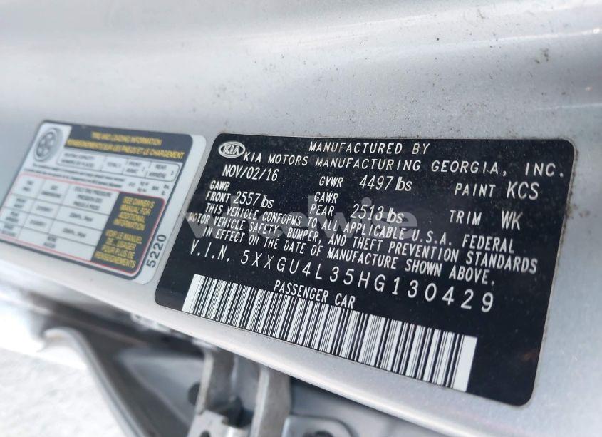 Photo 9 of 2017 Kia Optima EX (VIN 5XXGU4L35HG130429)