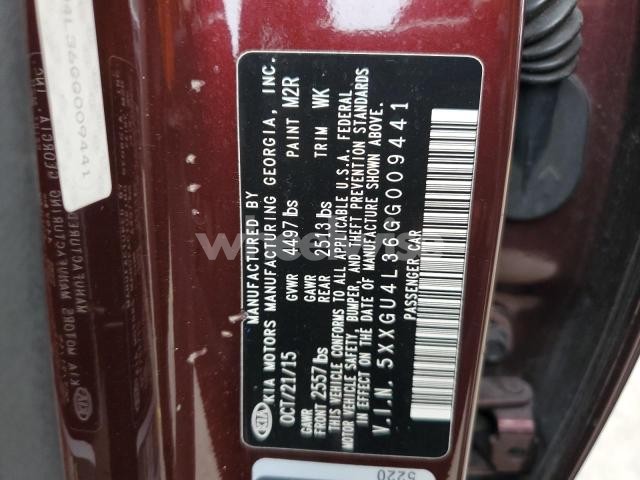 2016 KIA OPTIMA EX (VIN 5XXGU4L36GG009441) main photo