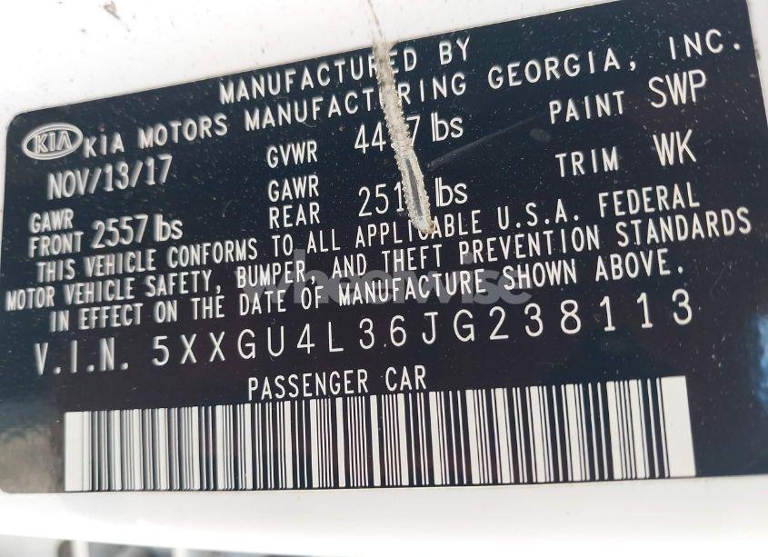 Photo 9 of 2018 Kia Optima EX (VIN 5XXGU4L36JG238113)