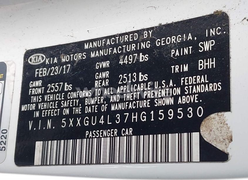 Photo 9 of 2017 Kia Optima EX (VIN 5XXGU4L37HG159530)