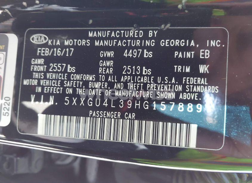 Photo 9 of 2017 Kia Optima EX (VIN 5XXGU4L39HG157889)