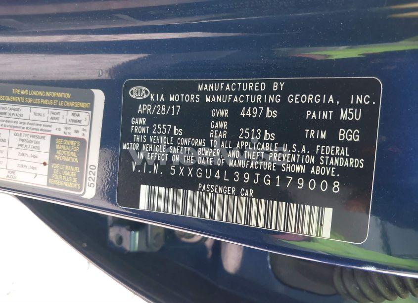 Photo 9 of 2018 Kia Optima EX (VIN 5XXGU4L39JG179008)