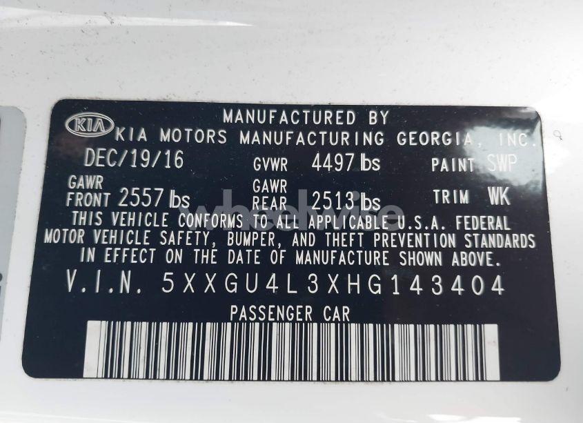 Photo 9 of 2017 Kia Optima EX (VIN 5XXGU4L3XHG143404)