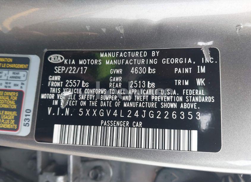 Photo 9 of 2018 Kia Optima SX TURBO (VIN 5XXGV4L24JG226353)