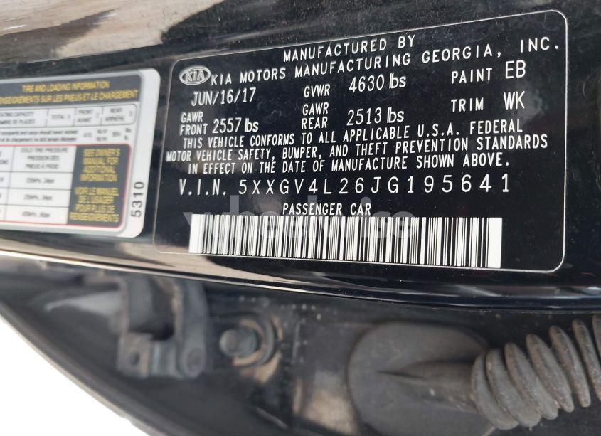 Photo 9 of 2018 Kia Optima SX TURBO (VIN 5XXGV4L26JG195641)