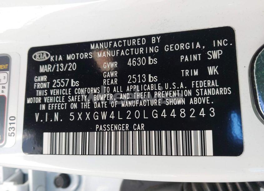 Photo 9 of 2020 Kia Optima SX TURBO (VIN 5XXGW4L20LG448243)