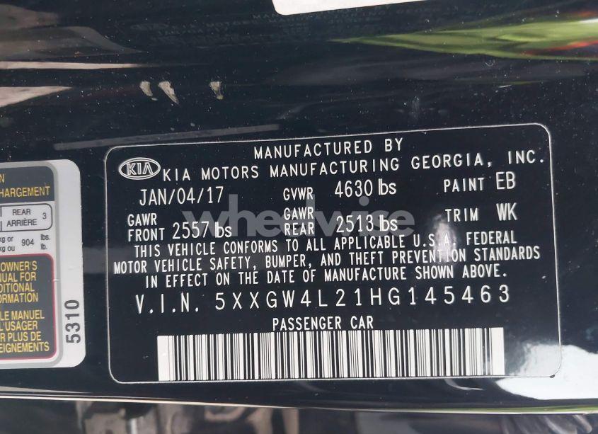 Photo 9 of 2017 Kia Optima SX TURBO (VIN 5XXGW4L21HG145463)