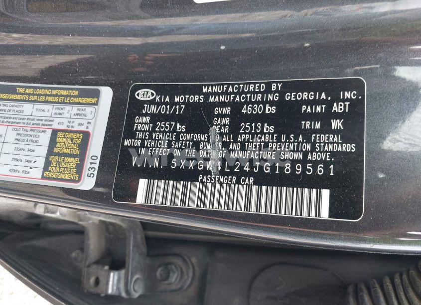 Photo 9 of 2018 Kia Optima SX TURBO (VIN 5XXGW4L24JG189561)