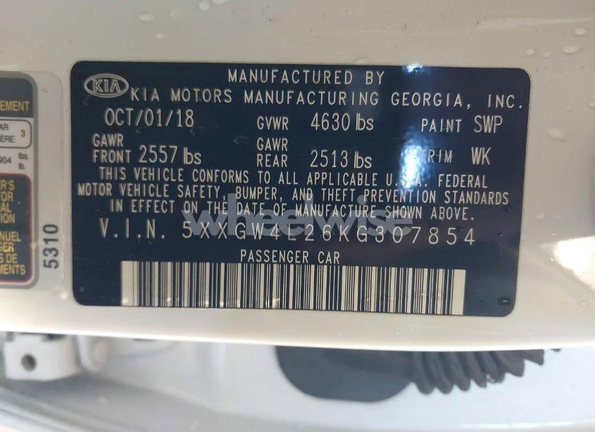 Photo 9 of 2019 Kia Optima SX TURBO (VIN 5XXGW4L26KG307854)