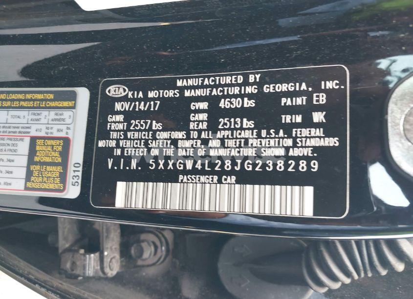 Photo 9 of 2018 Kia Optima (VIN 5XXGW4L28JG238289)