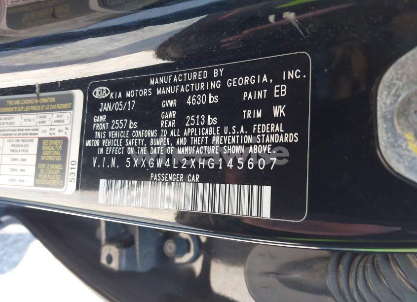 Photo 9 of 2017 Kia Optima SX TURBO (VIN 5XXGW4L2XHG145607)