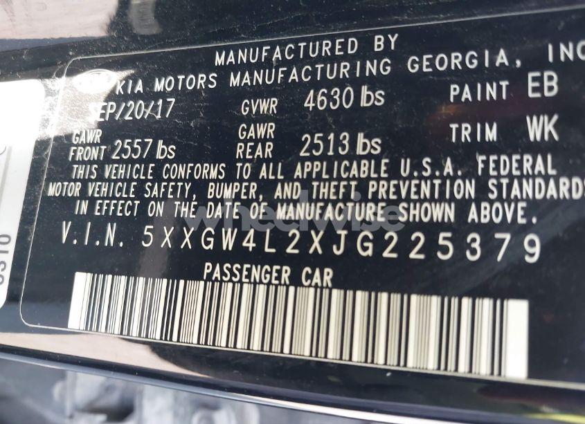 Photo 9 of 2018 Kia Optima SX TURBO (VIN 5XXGW4L2XJG225379)