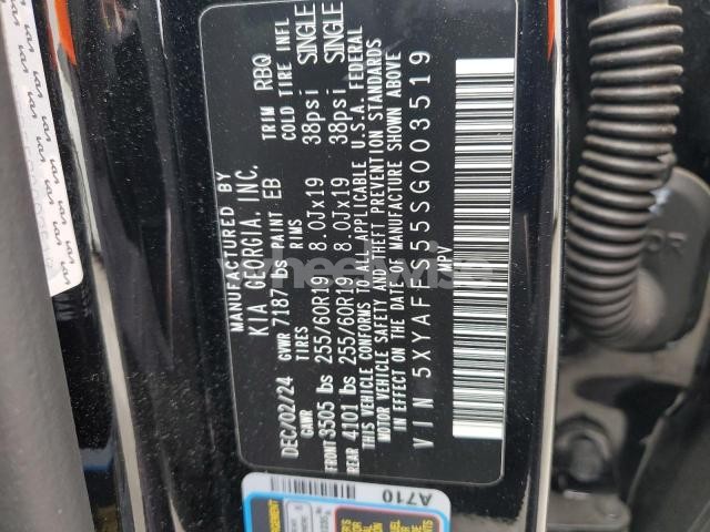 2025 KIA EV9 WIND (VIN 5XYAFFS55SG003519) main photo