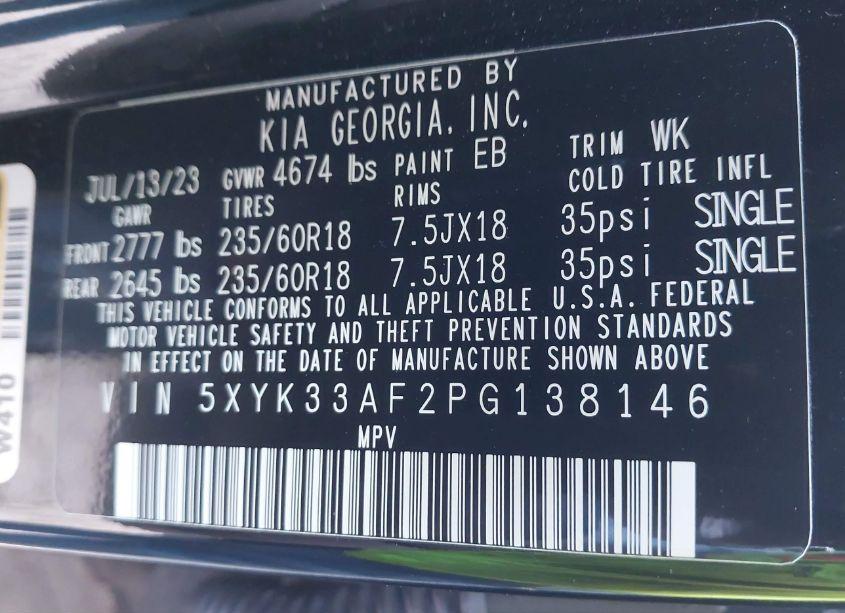Photo 9 of 2023 Kia Sportage EX (VIN 5XYK33AF2PG138146)