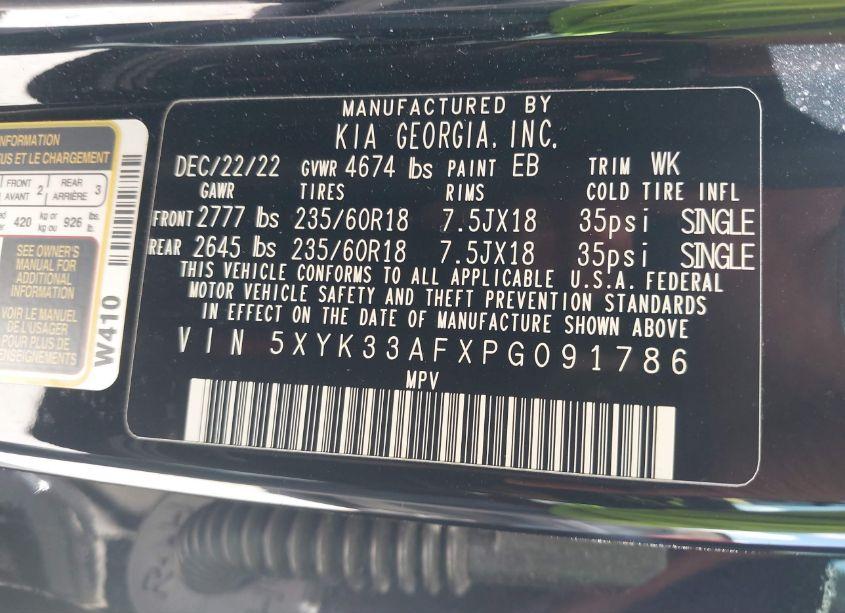 Photo 9 of 2023 Kia Sportage EX (VIN 5XYK33AFXPG091786)