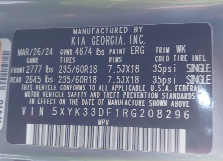 Photo 9 of 2024 Kia Sportage EX (VIN 5XYK33DF1RG208296)