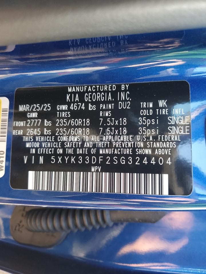 Photo 14 of 2025 KIA SPORTAGE EX (VIN 5XYK33DF2SG324404)