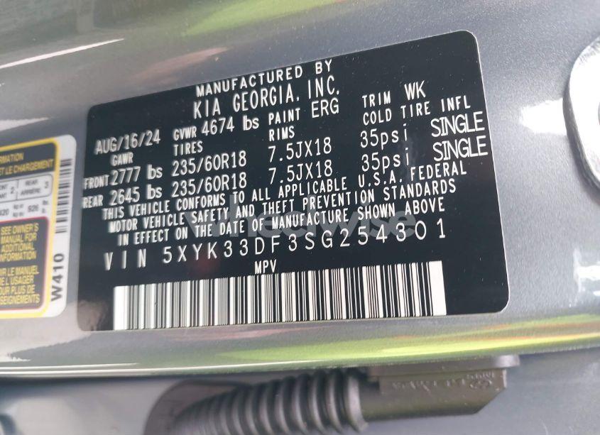 Photo 9 of 2025 Kia Sportage EX (VIN 5XYK33DF3SG254301)