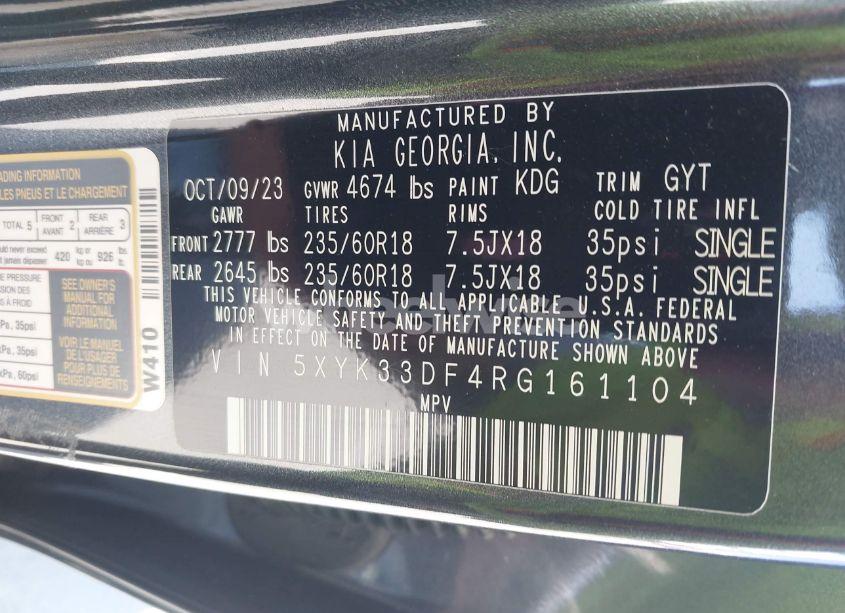 Photo 9 of 2024 Kia Sportage EX (VIN 5XYK33DF4RG161104)