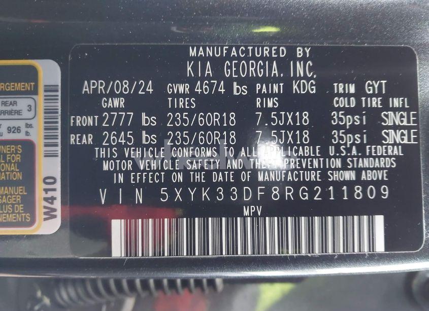 Photo 9 of 2024 Kia Sportage EX (VIN 5XYK33DF8RG211809)