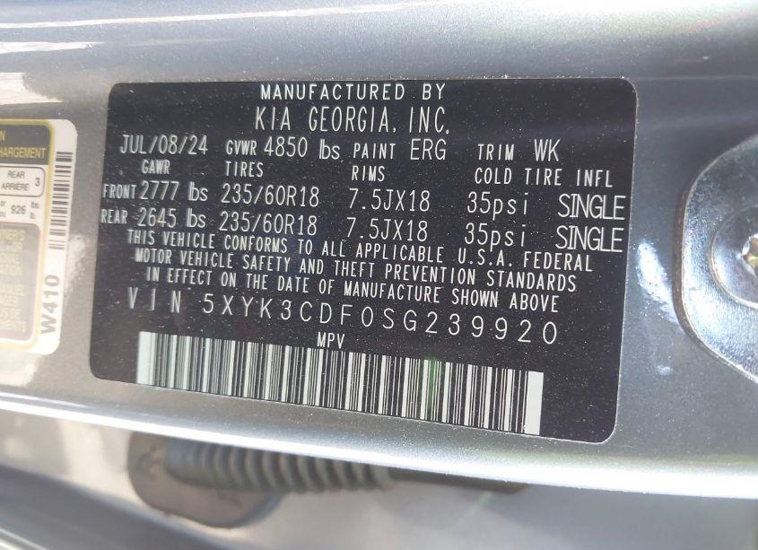 Photo 9 of 2025 Kia Sportage EX (VIN 5XYK3CDF0SG239920)