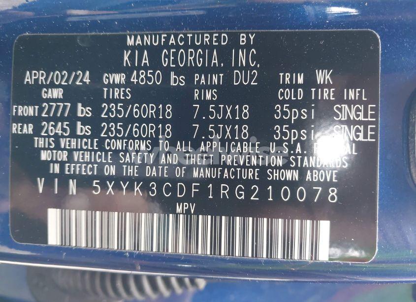 Photo 9 of 2024 Kia Sportage EX (VIN 5XYK3CDF1RG210078)