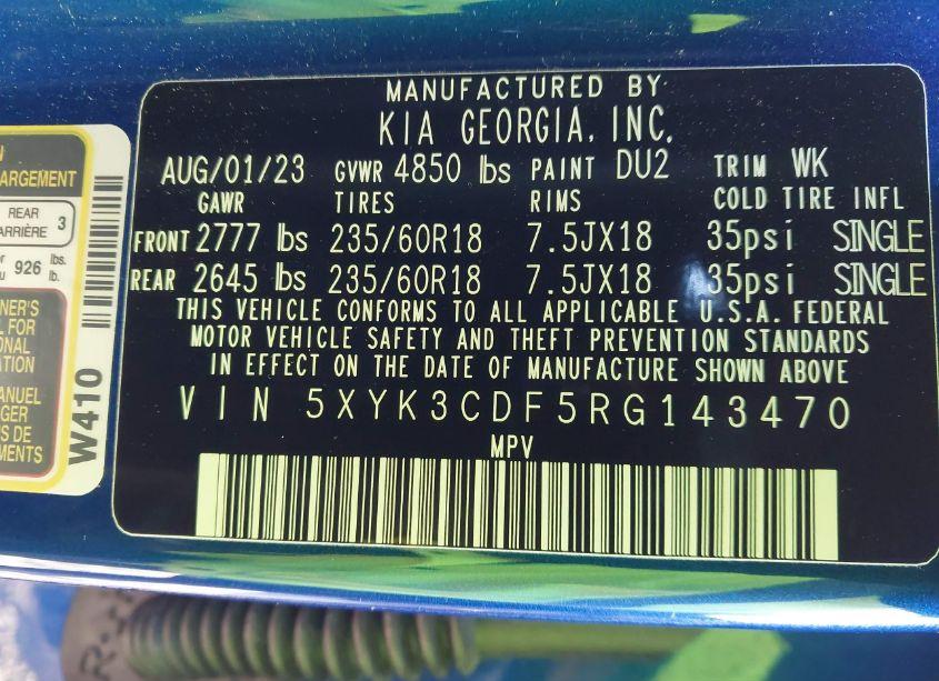 Photo 9 of 2024 Kia Sportage EX (VIN 5XYK3CDF5RG143470)