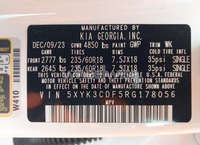 Photo 9 of 2024 Kia Sportage EX (VIN 5XYK3CDF5RG178056)