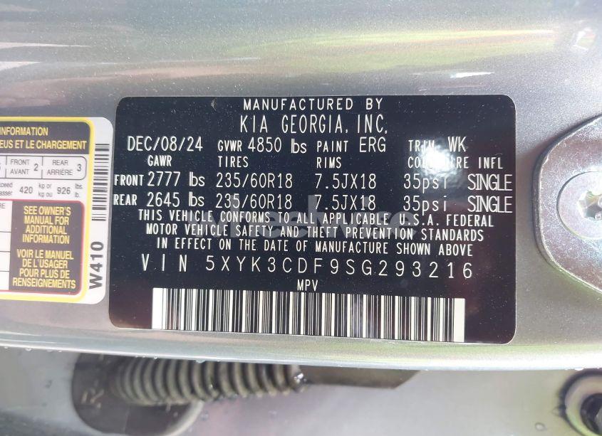 Photo 9 of 2025 Kia Sportage EX (VIN 5XYK3CDF9SG293216)