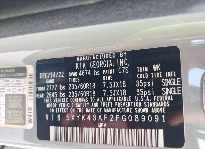 Photo 9 of 2023 Kia Sportage SX (VIN 5XYK43AF2PG089091)
