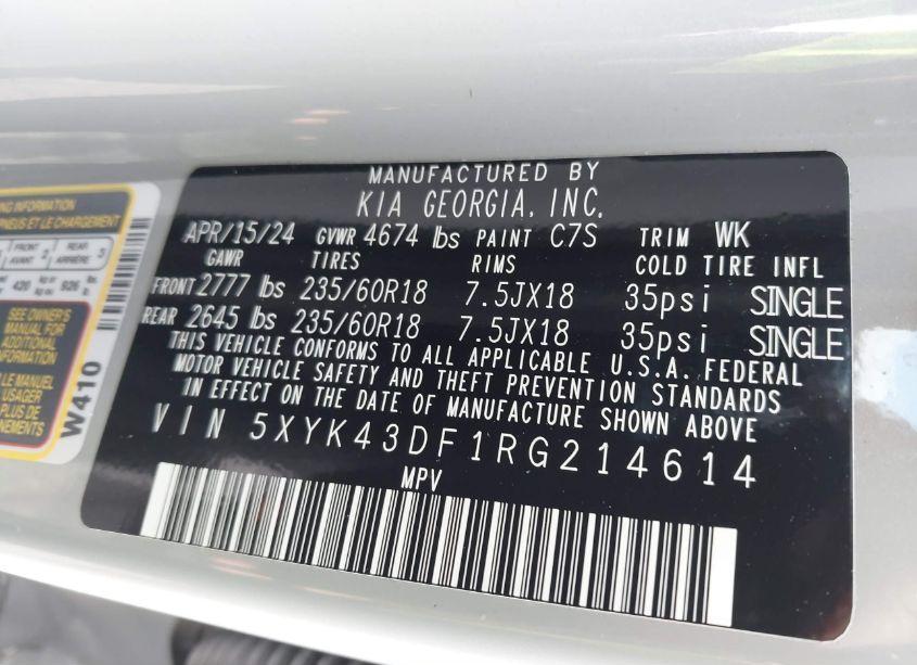 Photo 9 of 2024 Kia Sportage SX (VIN 5XYK43DF1RG214614)