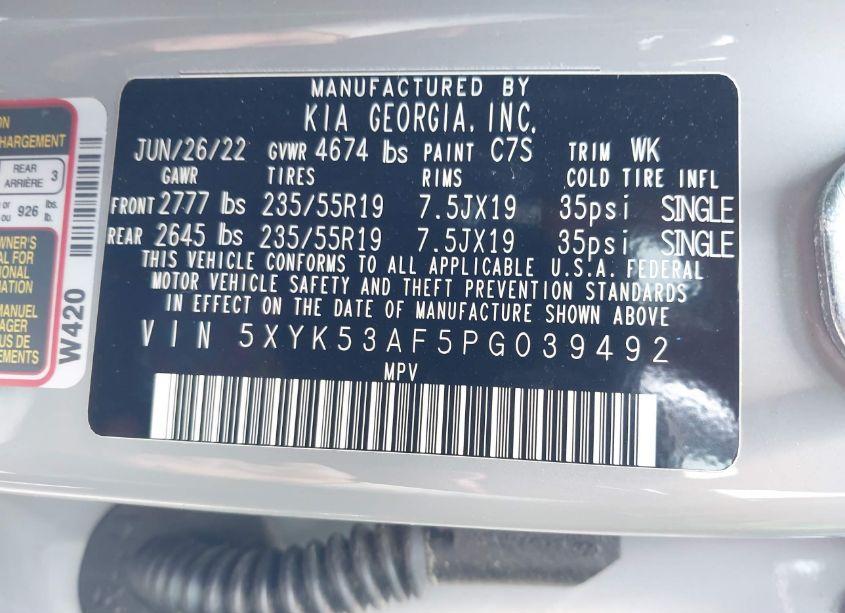 Photo 9 of 2023 Kia Sportage SX-PRESTIGE (VIN 5XYK53AF5PG039492)