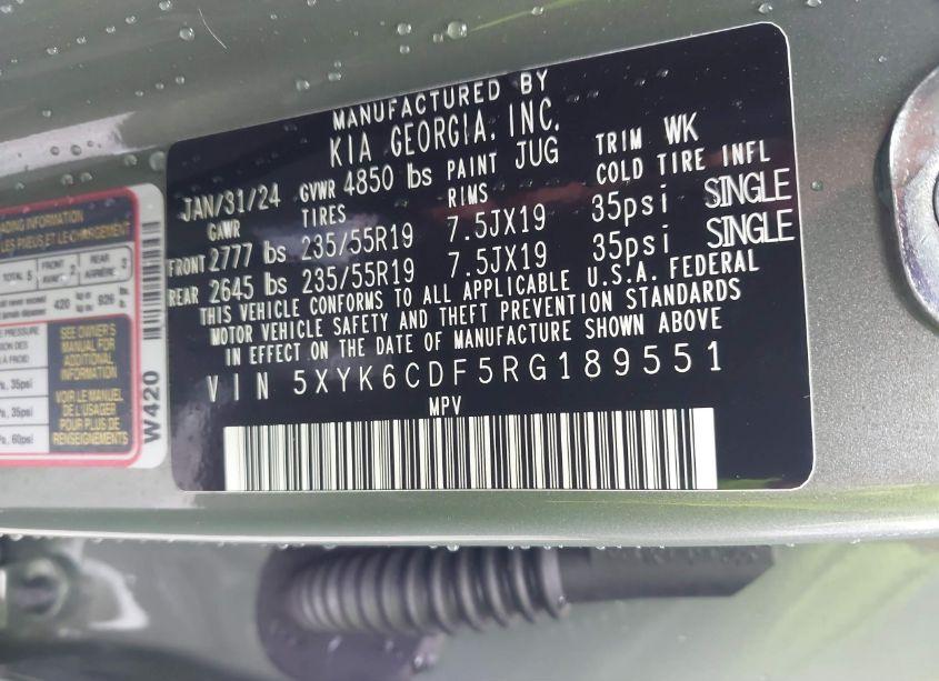 Photo 9 of 2024 Kia Sportage X-LINE (VIN 5XYK6CDF5RG189551)