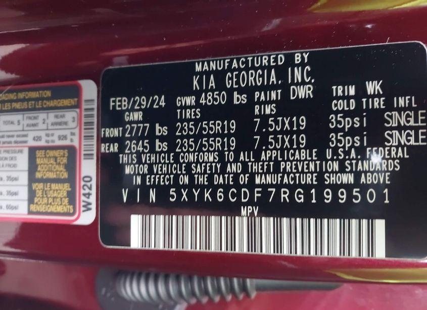 Photo 9 of 2024 Kia Sportage X-LINE (VIN 5XYK6CDF7RG199501)