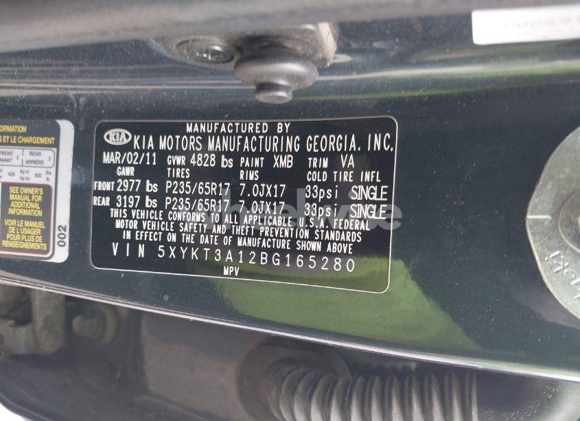 Photo 9 of 2011 Kia Sorento LX (VIN 5XYKT3A12BG165280)