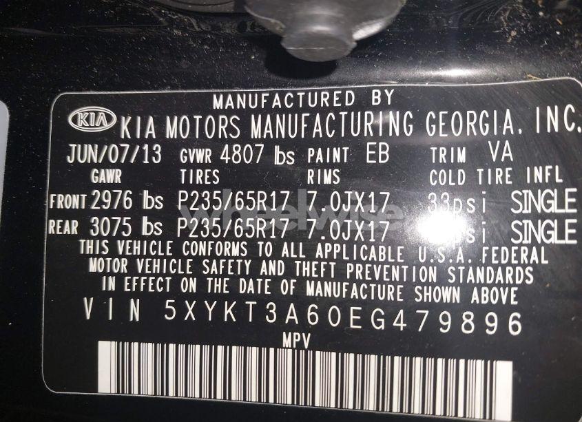 Photo 9 of 2014 Kia Sorento LX (VIN 5XYKT3A60EG479896)